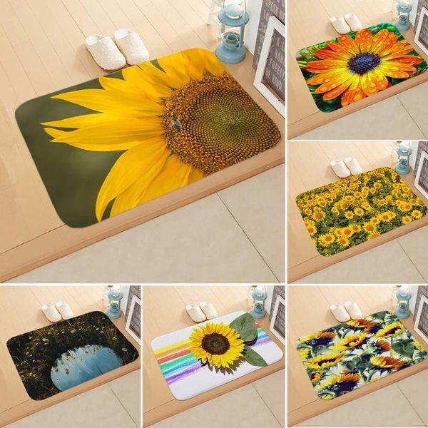 Tappetini da bagno tappetino da girasole stampato 3D moderno moderno cucina semplice assorbente skid tappeto resistente ai bambini super morbidi che si arrampicano ddd25