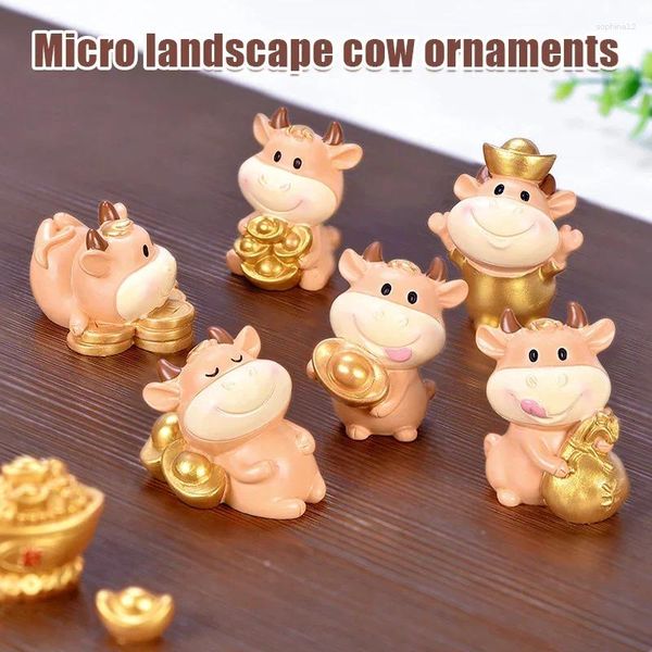 Dekorative Figuren Jahr des Ochsen Micro Landscape Ornament Craft Home Decorations Happy Good Wishes for Friend Family Familie