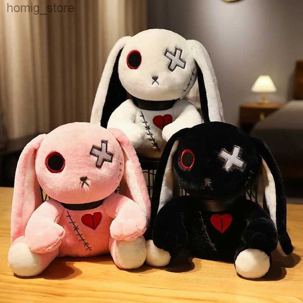 Plüschpuppen Dark Serie Plüsch Kaninchen Spielzeug Pentacle Moon Vampire Puppe gefüllt Gothic Rock Style Bunny Halloween Plüsch Kinder Spielzeug Home Decor Y240415