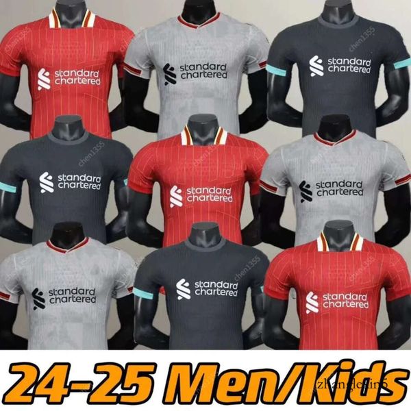 The Redsmohamed Salah Darwin Nunez 24 25 Home Away Soccer Jersey Dominik Szoboszlai Andy Robertson Alisson Becker Joe Gomez Joel Matip Curtis Jones Kids K 75