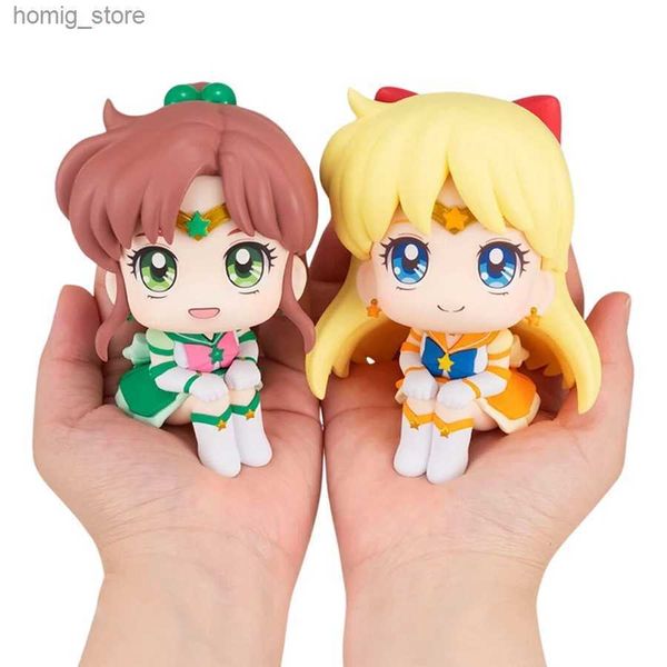 Figuras de brinquedo de ação 7cm Sailor Moon Anime Figura Tsukino Usagi/ChibiSa/Kino Makoto Figura Marinheiro Marte Júpiter Mercury Venus Figure Kid Toy Y240415