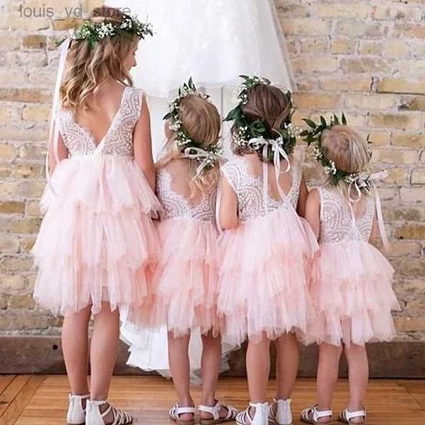 Abiti per ragazze ragazze abiti estivi rosa Summer Evening Party Princess Velvet Tutu Gown Birthday Birthday Abibiti 2-6y Didler Girl Dresses T240415