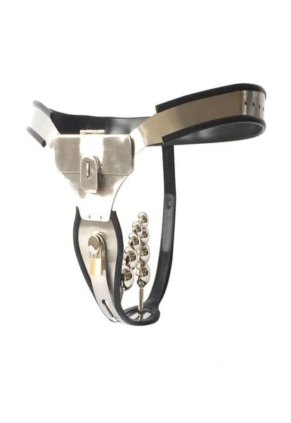 Dispositivi femmine Cintura in acciaio inossidabile con copertura di bloccaggio Vaginale anale plug1514095
