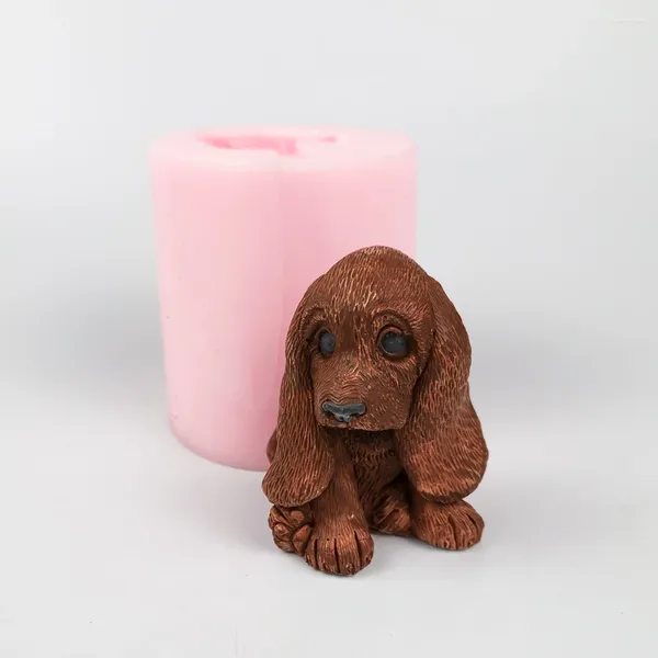 Stampi da forno dw0345 cagnolino przy con orecchie grandi sapone silicone stampo per mousse stampi 3d cartone animato cucciolo giocattolo fottuto stampo fondente