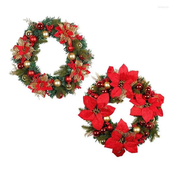 Декоративные цветы 2024 Поперечная граница Большое рождественское цветочное кольцо красное
