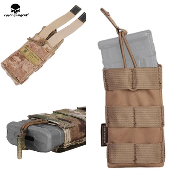 Aksesuarlar Emersonsear M4 Single Dergi Torbası Taktik Modüler Açık 5.56 223 MAG POUCH Airsoft Hunting Molle Pals Woking Mag Çantası