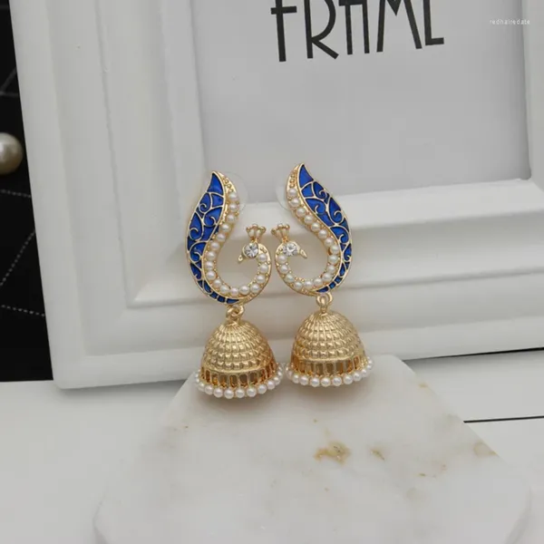 Orecchini a pennagliere Settore retrò Colore d'argento campane turche Jhumka femminile Turchia Boho perle