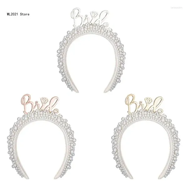 Haarclips Braut Stirnband für Brautdusche Junggeselle Bachelorettes Party Künstliche Perlen Hairhoop Fashion Beachpool Kopfbedeckung