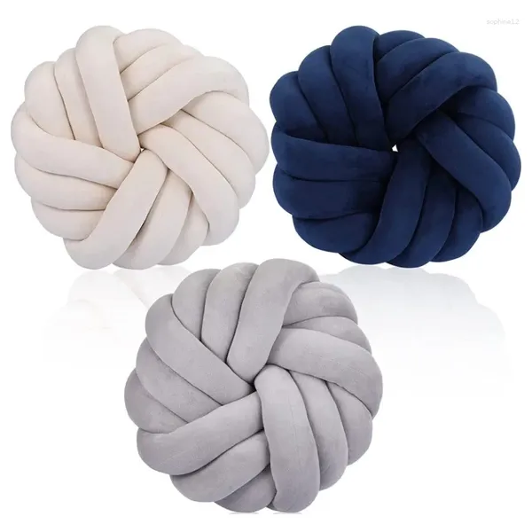 Travesseiro inyahome knot bola travesseiros de bola grande cadeira estética macia e arrastada para crianças luxuosas para sofá decoração