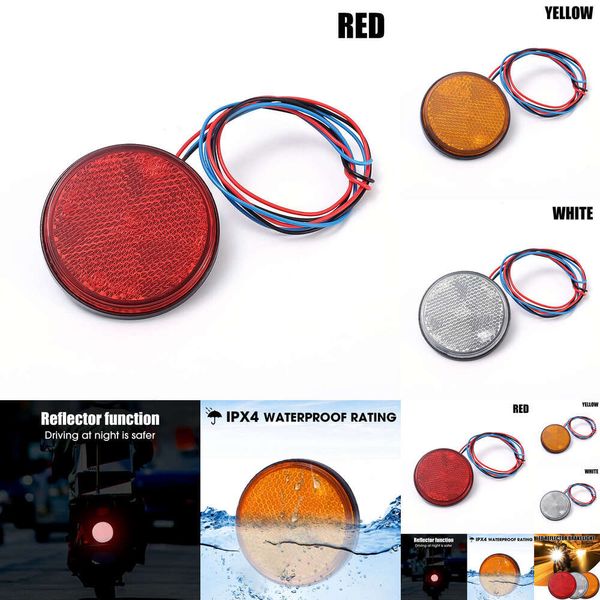 Novo novo upgrade Upgrade LED Lights Tail Lights Night Aviso Refletores 24 SMD Carro Universal Motorcycle Lâmpada de freio de lâmpada singal 12-24V Branco/Amarelo/vermelho