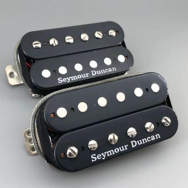 Cabos Capa preta Alnico 5 captadores de guitarra 2 fios blindados HH Bridge and Neck Humbucker Pickups