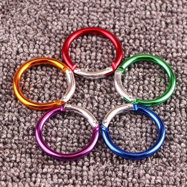 Ganci da 500pcs/lotto in alluminio in legata a molla a molla a molla a molla con fibbie per o-ring clip per borsetto di borsetto rotonde