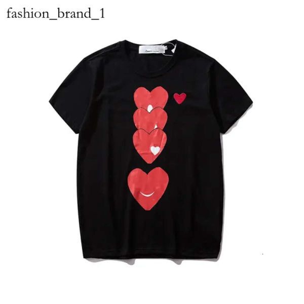 Spielen Sie Herrendesigner Red Heart Shirt Casual T-Shirt Cotton Stickerei Kurzarm Sommer T-Shirt Asian Größen Spiele Shirt 6243