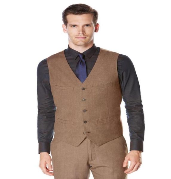 2020 Sonbahar Damat Yiyecek Plaj Düğün Erkekleri Uygun Yelek ve Pantolon Sağdı Groomsmen Takım Damat Smokin Vestpants1018234