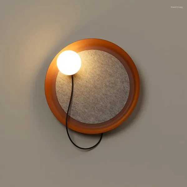 Настенная лампа современный 3D -шарик железный свет итальянский дизайнерский дизайнерский магнитный всасывающий круглый проход по регулировке