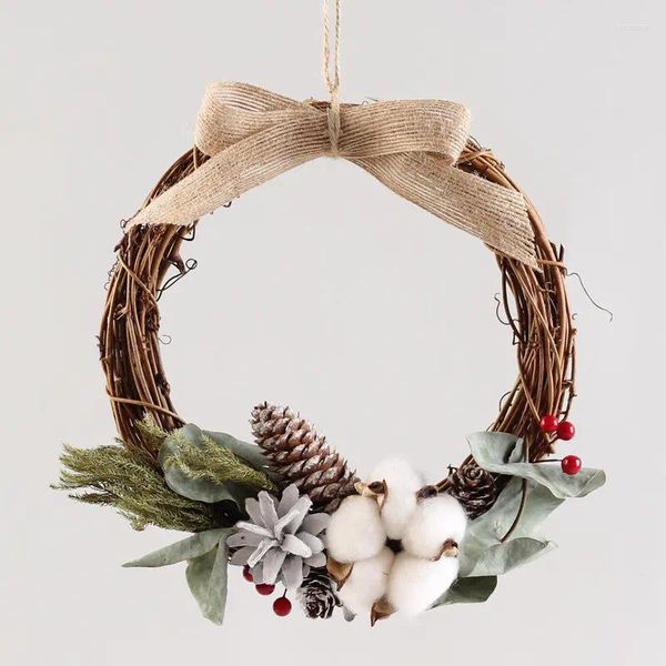 Dekorative Blumen Weihnachtsdekorationen getrocknete Obst-Set Eltern-Kind DIY Material Kit handgefertigt Rattan Kreis Hintergrund Aufnahmesimulation