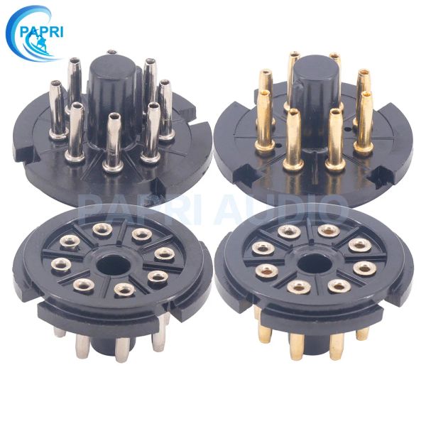 Cabos Papri 10pcs Bakeliter K8A Gold Base Octal Tubo Octal Base 8pin Acuum Tubo Octalets Base para amplificador de áudio de guitarra para EL34 6V6