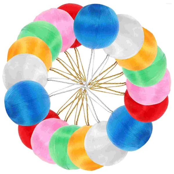 Flores decorativas 30 PCs Sférico Natal Globo de neve pendente de baile de decoração de árvore de fios coloridos