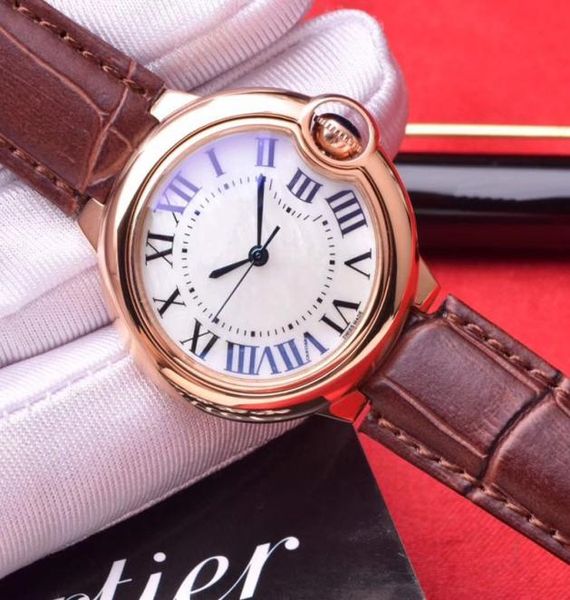 Herren 42mm Uhren Luxusdesigner Gold Uhren Hülle Real Leder Quarz Damen 36mm 33 28 Armbanduhren mit Box Lady Reloj Gif4678974