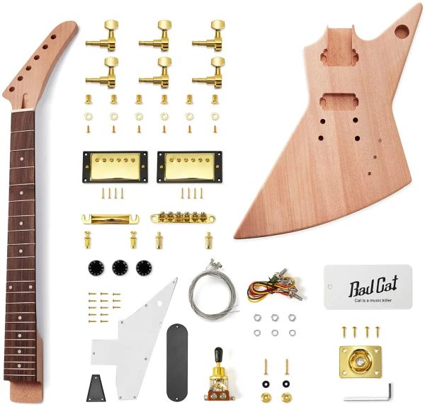 Kabel neue 6 -String -Mahagoni Solid Body Explorer Style E -Gitarrenbuilder -Kit Kit