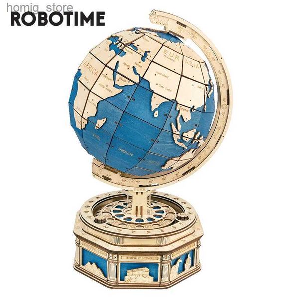 3D головоломки Robotime 567pcs 3D деревянные головоломки Globe Globe Earth Ocean Map Ball Model Toys Gift для детей мальчики Y240415