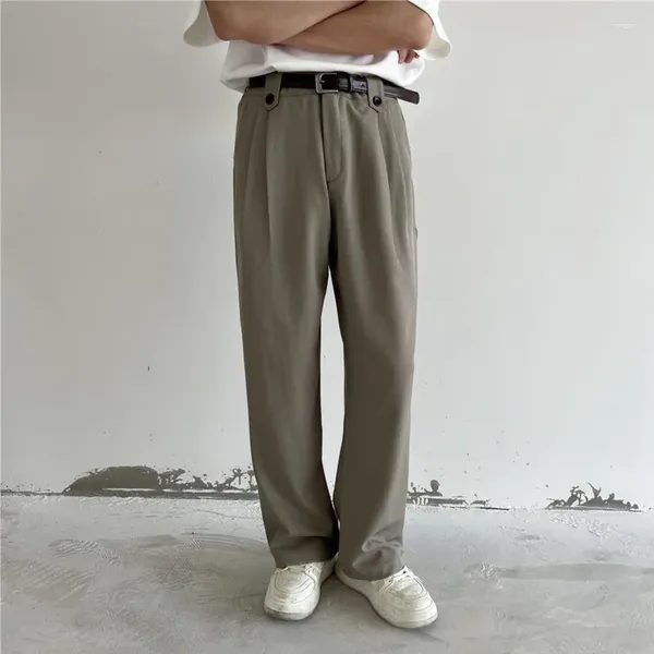 Herrenanzüge Khaki Schwarze Anzug Hosen Herren Mode soziale Herren Kleid koreanische lose gerade Bein Büro formelle Hose