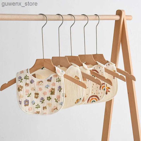 Bibs panni di tela da bavaglio bambino a 6 strati di cotone assorbente cartone animato asciugamano di bavaglini per battaglia bavasole in cotone impermeabile per bambini Gifts Y240415Y240417agja