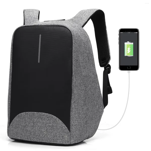 Laptop de 15,6 polegadas de backpack com portas USB Charging City Anti-roubo da bolsa funcional mochila resistente à água