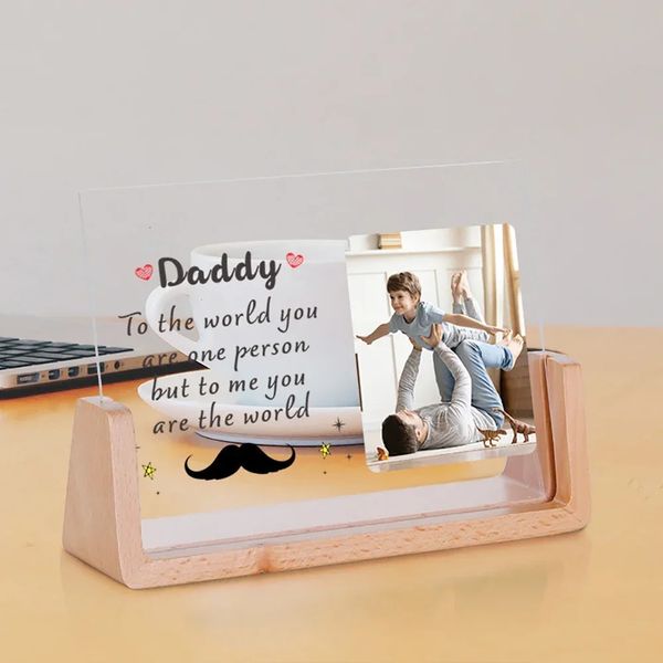 Papà da papà personalizzato PO Frame personalizzato Day Giorno Idea per papà da figlio figlio figlia di compleanno regalo di Natale Keepsake 240403