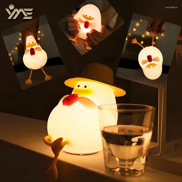 Tischlampen Duck Night Light Schlafzimmer Dekoration Süße Cartoon Tier Weihnachtsgeschenke für Kinderzimmer Nacht