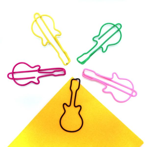 Кабели Guitarshed Paper Clips Металлическая закладка милый клип Студенческие канцелярские товары Подарочные музыкальные сериалы для офисной школы 100 шт./Лот