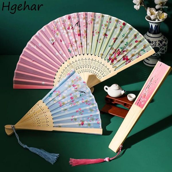 Figurine decorative Summer Floral Portable Hand Fans Vintage Chinese Folding Dance Dance Decoration Regalo classico Handheld