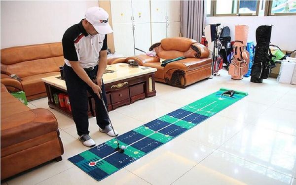 Golfe Putting Green Golf Putter Putting Mat Mat Treinador Indoor Mini Golf Equipment Training Auxes