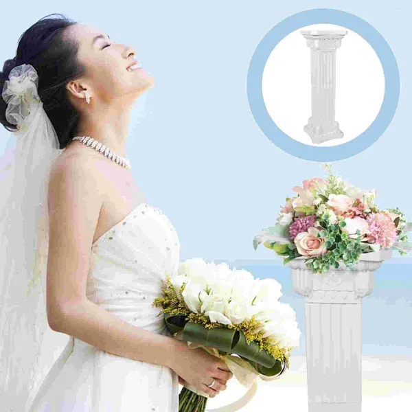 Flores decorativas Vases Centrulpieces Roman coluna coluna de casamento Party Fuplo Start Road Guide Plástico Adornamento Branco Guiding Noiva