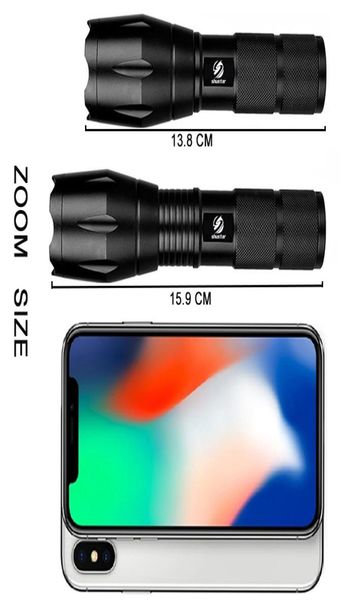 Big Promotion Ultra Bright XML T6 Светодиодный фонарик 5 режимы 4000 Lumens Zoomable Led Torch 18650 Gift Gift1643888