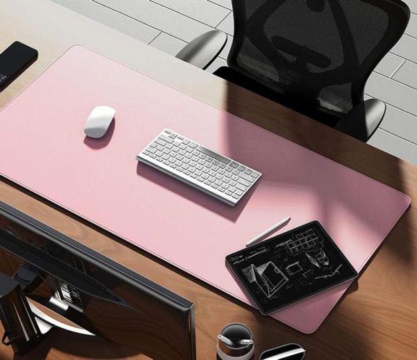 Большой кожаная кожаная настольная настольная настольная панель Ультра -водонепроницаемая PU Mouse Pad Pad Dual Ophing Desk Mat для OfficeHome9934612