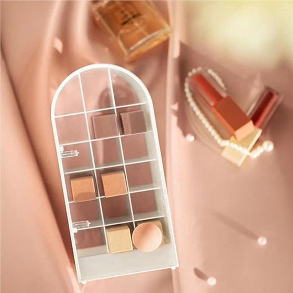 Aufbewahrungsboxen Lippenstift Make -up Organizer Lip Gloss 18 Space Beauty Kosmetikbox für Badezimmer Kommode Schlafzimmer Dekor Dekor