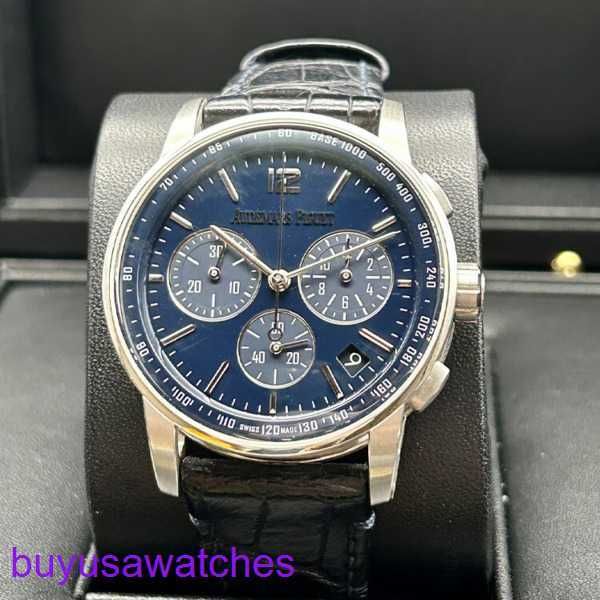 AP Forist Watch Montre Code 11.59 Series 26393bc Platinum Blue Plate Chronograph Mens Fashion Leisu