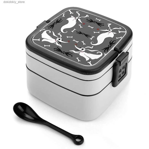 Bento Boxes Host Do Muster Doppelschicht Bento Box Lunchbox Salat Bento Box Tim Burton Nihtmare vor Weihnachten Halloween Zero L49