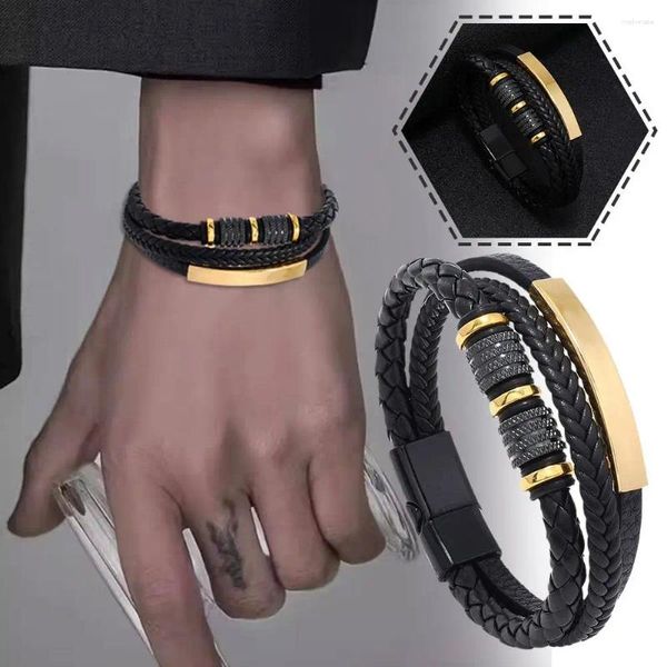 Charm Bracelets Klassische Herren Lederarmband Style Hand gewebter Schmuckzubehör Großhandel Multi-Layer-Mann Kombination Mode G4S8