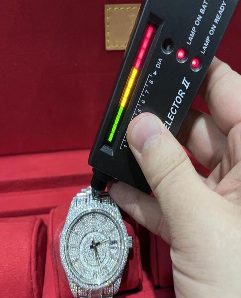 Diamond Watch Yüksek kaliteli moissanit izleme Testi Geçti Tam Fonksiyonel İş Otomatik 42mm İki Taş Su Geçirmez 904 Paslanmaz 8494944