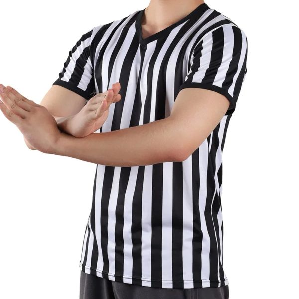 Basketbol Hakem Tekdüzen T-Shirt Stripe Voleybol Hakem Reniform R Deformasyon Direnci Futbol Hakem Üniforması