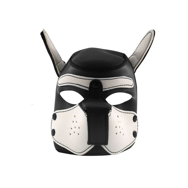 Exvoid Yüz Maske Hood Head Bondage Seksi Oyuncak Kadınlar Erkekler Cadılar Bayramı Partisi Cosplay Deri Köle Kısıtlama BDSM Yumuşak Köpek Headgear