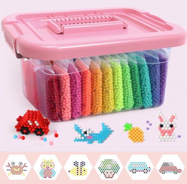 15000 шт. Пластиковая коробка Hama Beads Perler Water Beads Spray Aqua Magic Education 3D Beads Accessories для игрушек 2203268117538