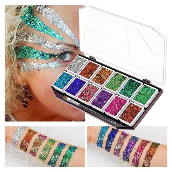 Pintura de face de face fluorescente Paleta Gel Gel mais vívida Profissional Efeitos Especiais Maquiagem Pintura Corporal Item Glitter 240415