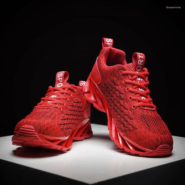 Casual Schuhe Sommerliebhaber rennen mit atmungsaktivem Mode Dragon Scale Sneakers Weiche leichte Leichtgewichte bequemer Outdoor rot