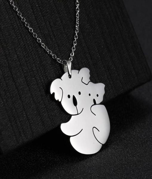 Skyrim Cute Koala Animal Cipcant Necklace in acciaio inossidabile Golden Golker Catena Gioielli Memorial Gioielli Regalo per donne5855070