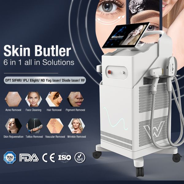 Q Switched Nd Yag Laser Schmerzlose Tattoo Pigmente Entfernung Schönheitsmaschinen Depilation RF Hautverjüngung Spa Salon verschiedene Körpertypen