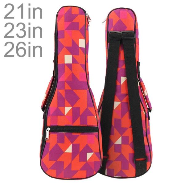 Bolsas 21/23 / 26 polegadas portátil colorido ukulele bolsa de 10 mm de esponja de capa macia Gig Ukulele Mini guitarra à prova d'água Backpack