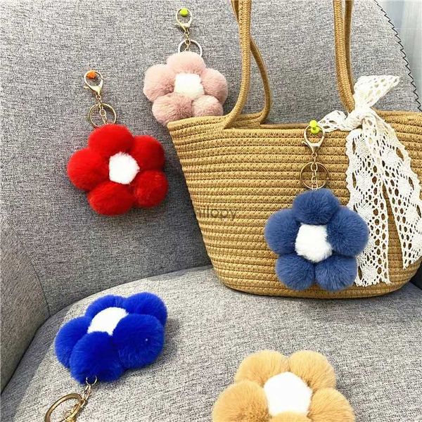 Tornari percorsi per capelli creativi per capelli a palla porta portachiave simpatica fiore peluche Accessori per telefoni cellulari Accessori per cellulari Gift Kawaii Kawaii Keychain